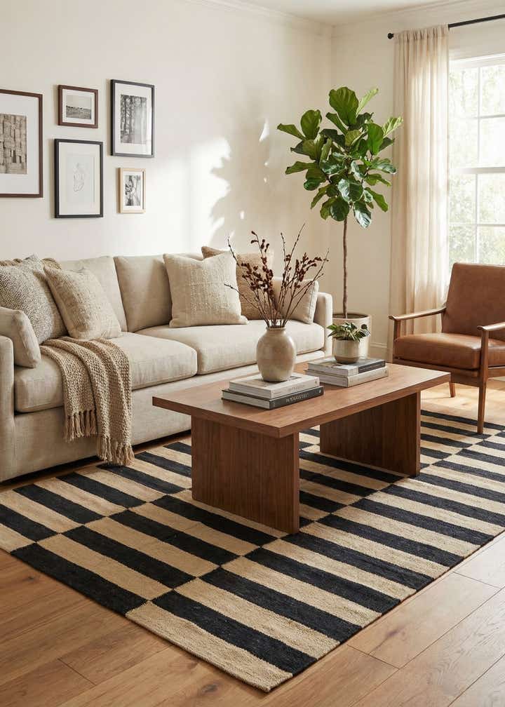 4' 3 x 6' Hand Woven Kilim Modern Wool Rug