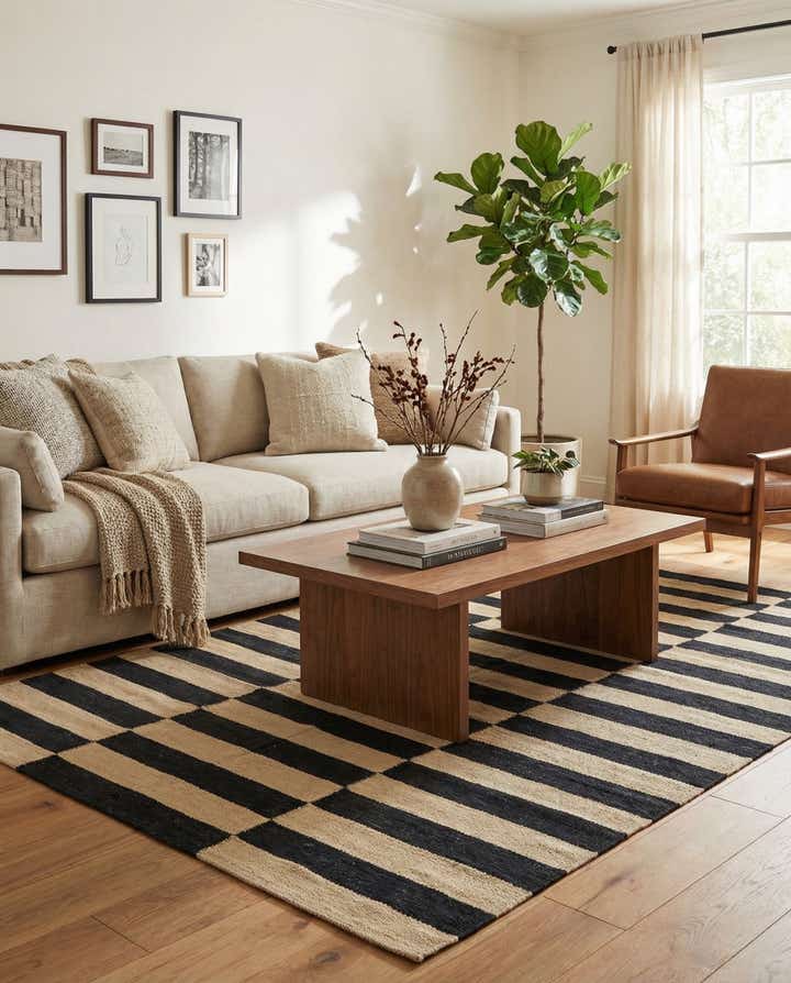 4' 3 x 6' Hand Woven Kilim Modern Wool Rug
