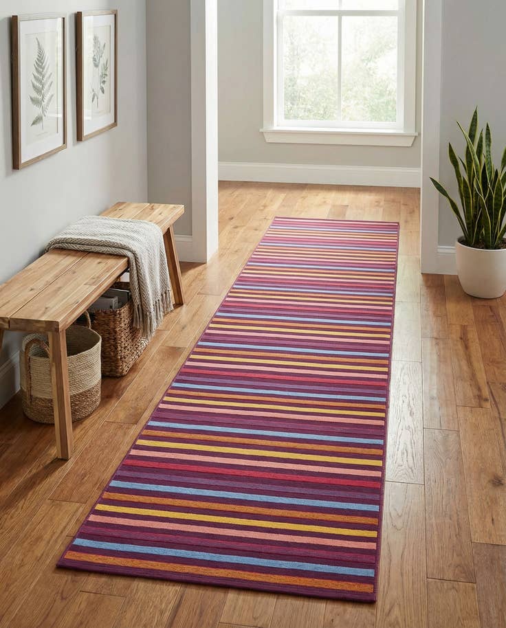 Detail image of 2' 7 x 12' Easy-Clean Ribbon Indoor / Outdoor Runner Rug