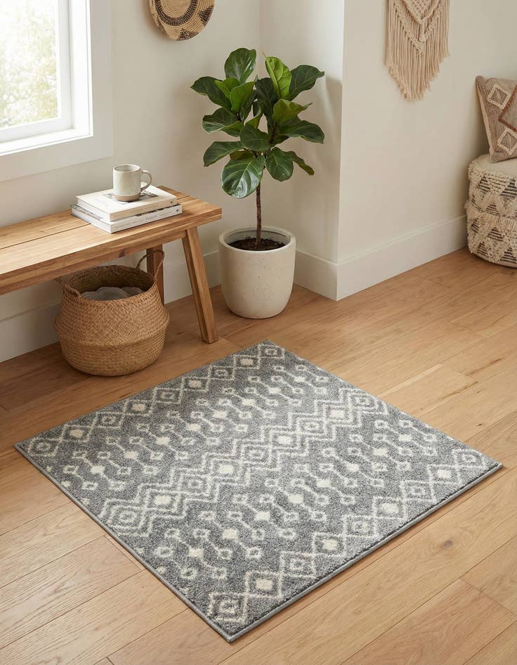 Detail image of  3' x 3' Moroccan Trellis Square Rug