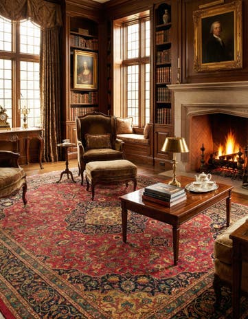 9' 11 x 12' 11 Hand Knotted Kashmar Persian Wool Rug