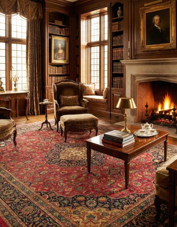 9' 11 x 12' 11 Hand Knotted Kashmar Persian Wool Rug
