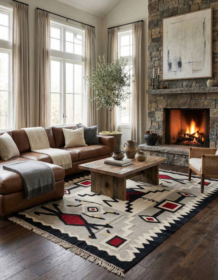 Detail image of 8' 10 x 10' 8  Hand Knotted Darya Wool Rug