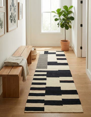 2' 8 x 8' 2 Hand Woven Kilim Modern Wool Runner Rug