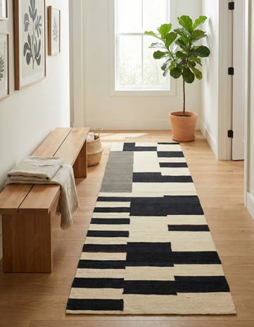 2' 8 x 8' 2 Hand Woven Kilim Modern Wool Runner Rug