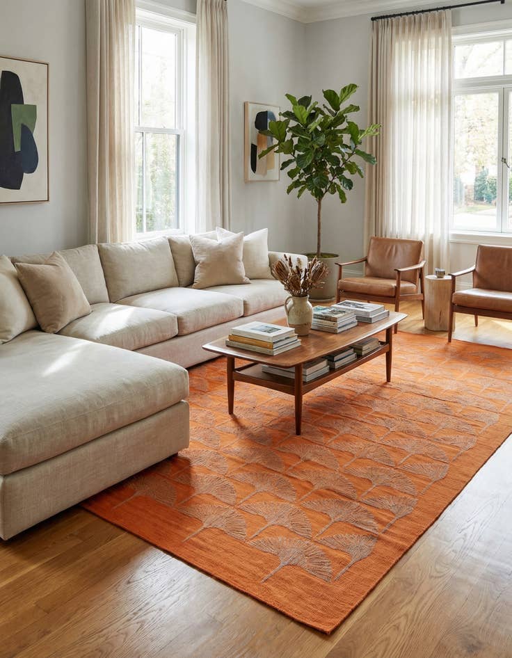 Detail image of 6' 6 x 9' 7  Hand Woven Kilim Modern Wool Rug