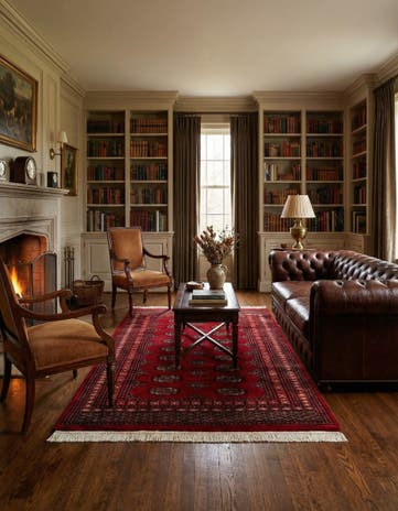4' 1 x 6' Hand Knotted Torkaman Persian Wool Rug