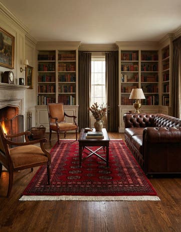 4' 1 x 6' Hand Knotted Torkaman Persian Wool Rug