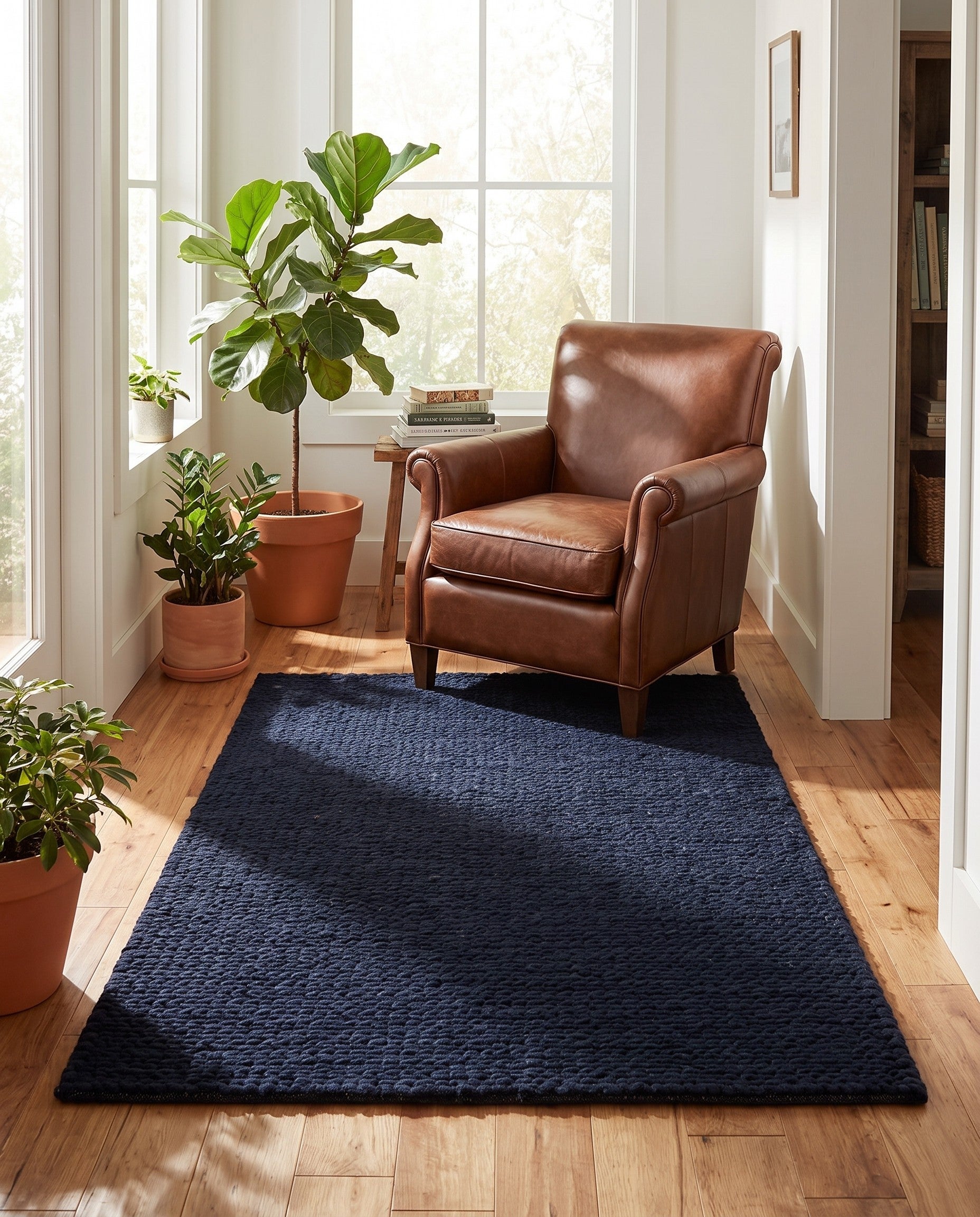 4' 1 x 6' 1 Hand Woven Lana New Zealand Wool Rug