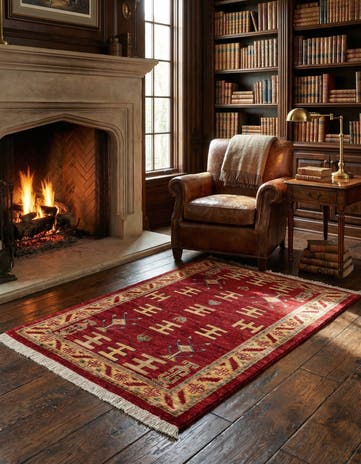 3' 3 x 4' 11 Hand Knotted Ziegler Wool Rug