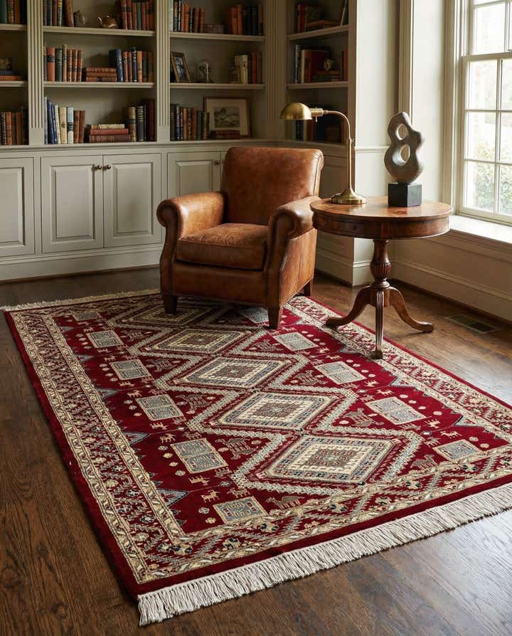 4' 3 x 6' 2 Hand Knotted Bokhara Oriental Rug