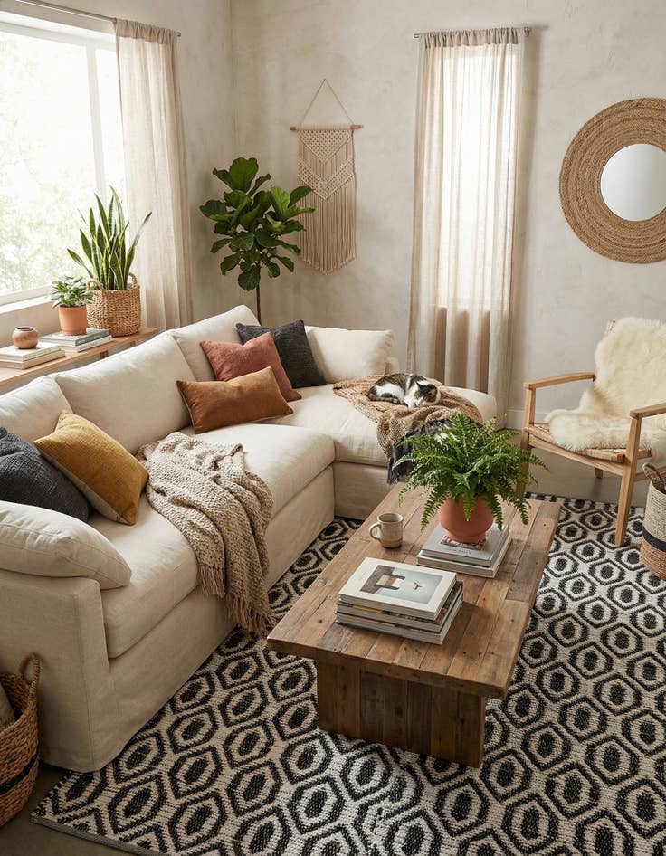 Detail image of  9' x 12'  Hand Woven Chindi Jute Rug