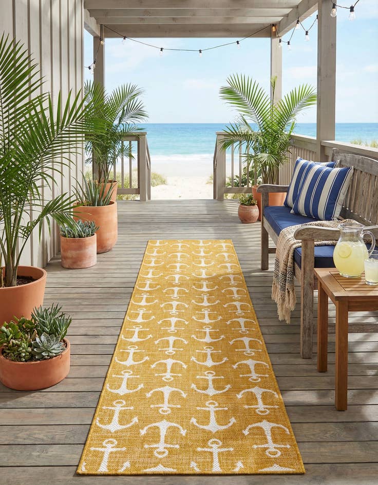 Detail image of 2' 7 x 12'  Washable Coastal Indoor / Outdoor Runner Rug