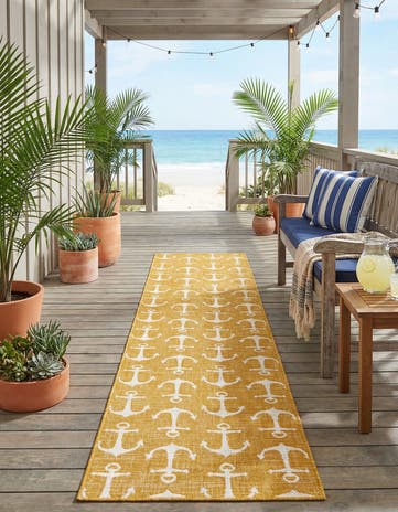 2' 7 x 12' Easy-Clean Coastal Indoor / Outdoor Runner Rug