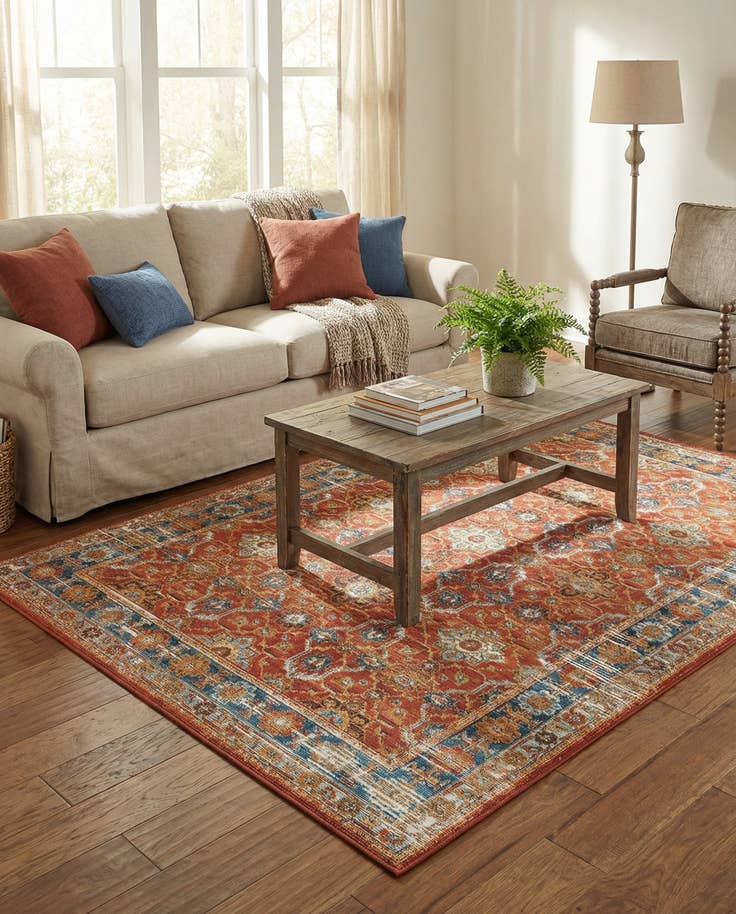 Detail image of 4' x 6' Easy-Clean Traditional Indoor / Outdoor Rug