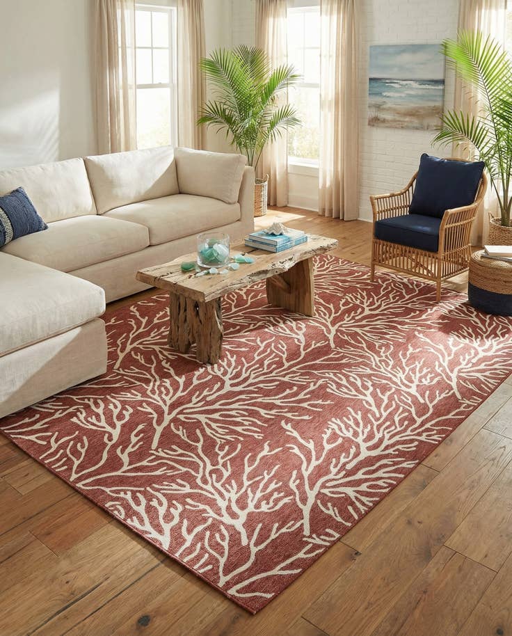 Detail image of 10' x 14' Easy-Clean Coastal Indoor / Outdoor Rug