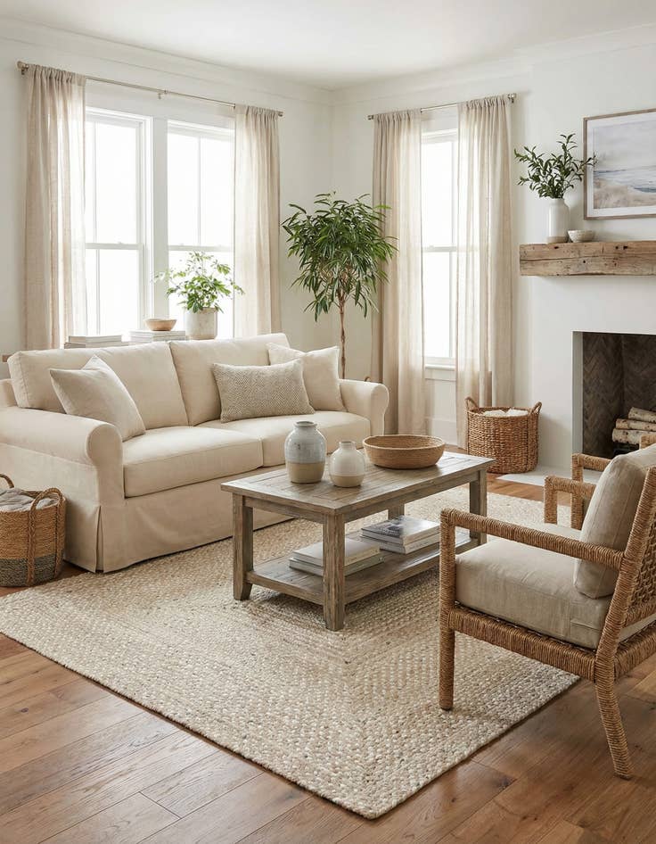 Detail image of  6' 1 x 9'  Hand Braided Chindi Rug