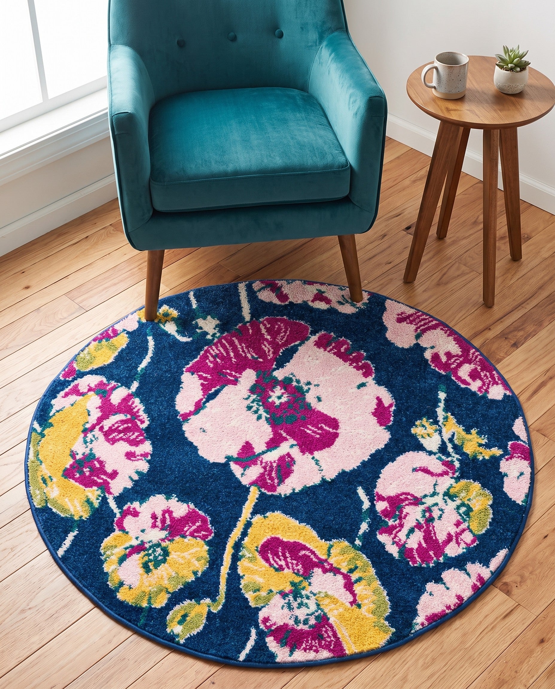 3' 3 x 3' 3 Bloom Round Rug