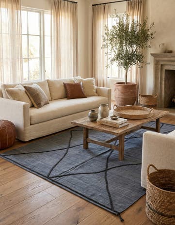 6' 11 x 9' 6 Hand Knotted Moroccan Wool Rug