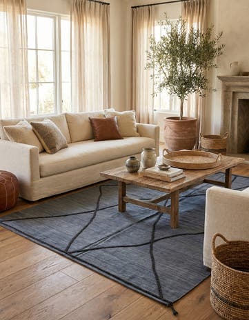 6' 11 x 9' 6 Hand Knotted Moroccan Wool Rug