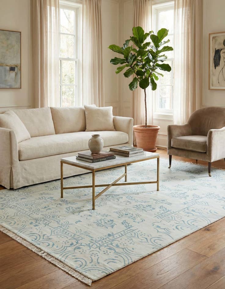 Detail image of 6' 7 x 9' 11  Hand Knotted Darya Wool Rug