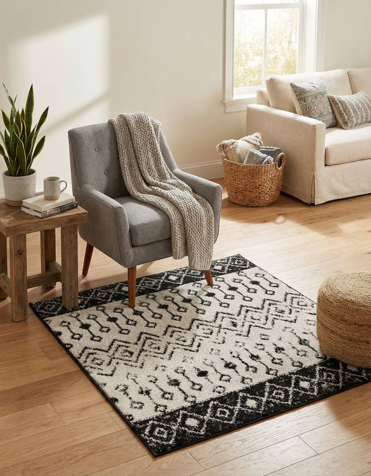 Detail image of  3' x 3' Moroccan Trellis Square Rug