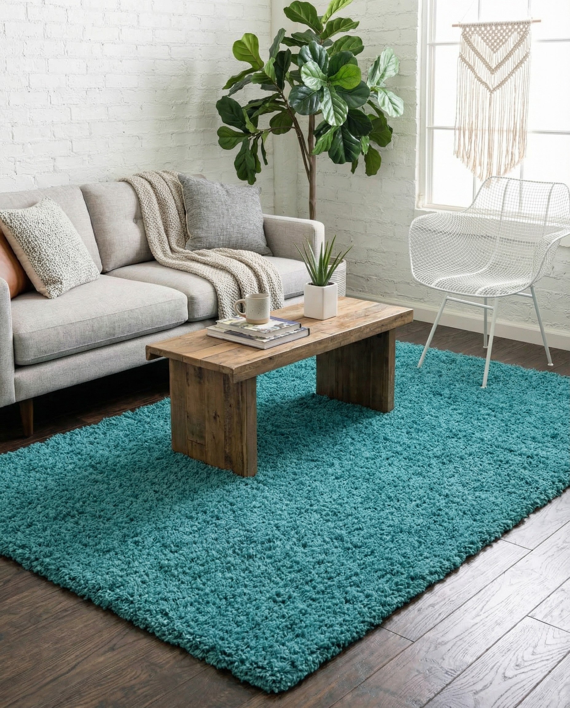  3' x 5' 3 Solid Shag Rug