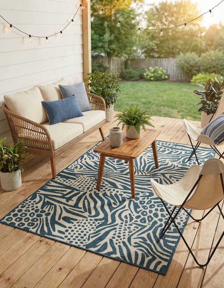 Detail image of 4' x 6'  Washable Safari Indoor / Outdoor Rug