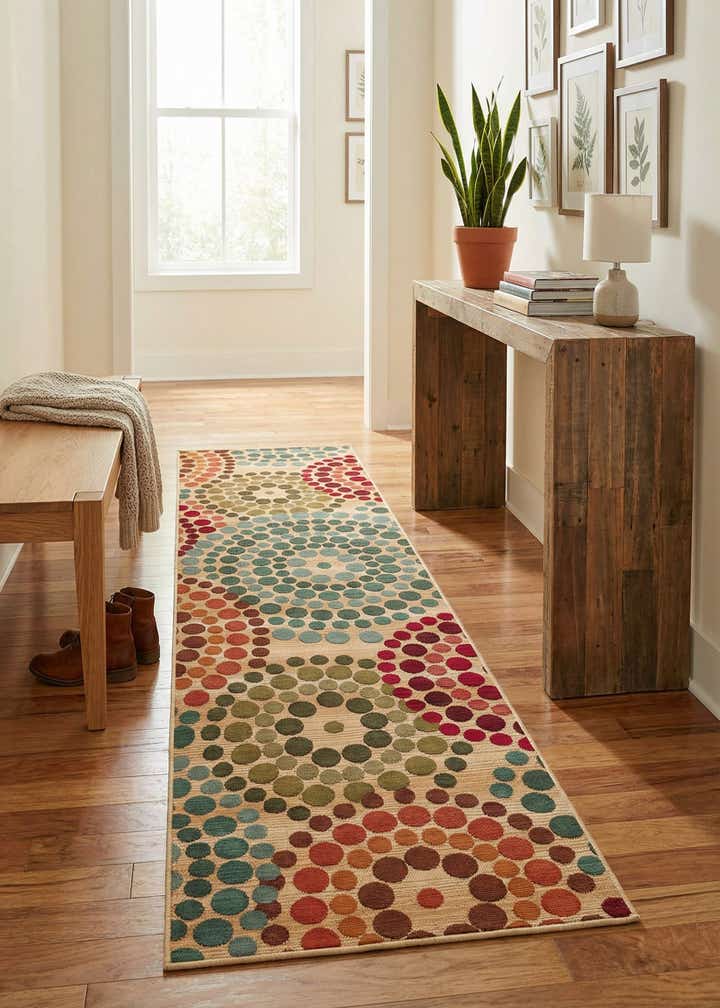 2' 7 x 10' Easy-Clean Modern Indoor / Outdoor Runner Rug