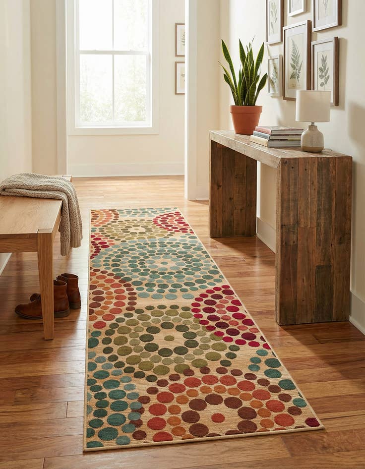 Detail image of 2' 7 x 10'  Washable Modern Indoor / Outdoor Runner Rug