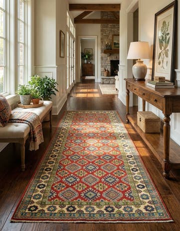 4' x 10' 4 Hand Knotted Kazak Runner Rug