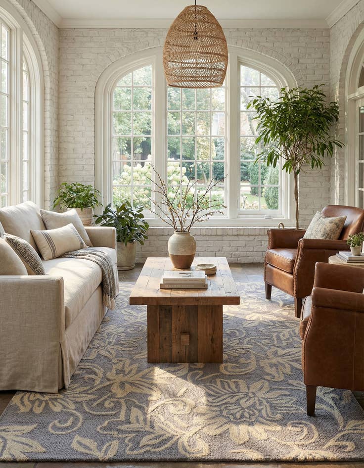 Detail image of 5' x 8' Agra Wool Rug