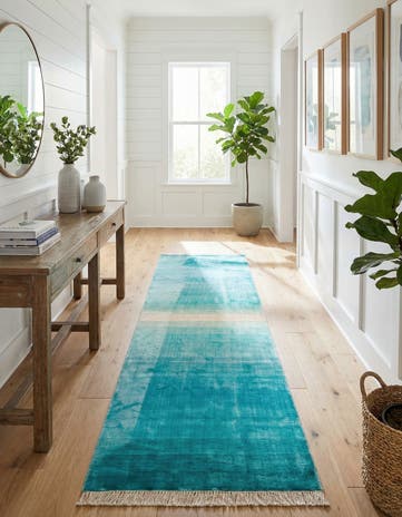 2' 6 x 9' 8 Hand Knotted Darya Wool Runner Rug