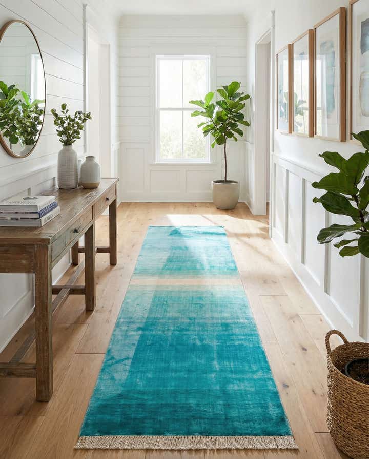 2' 6 x 9' 8 Hand Knotted Darya Wool Runner Rug
