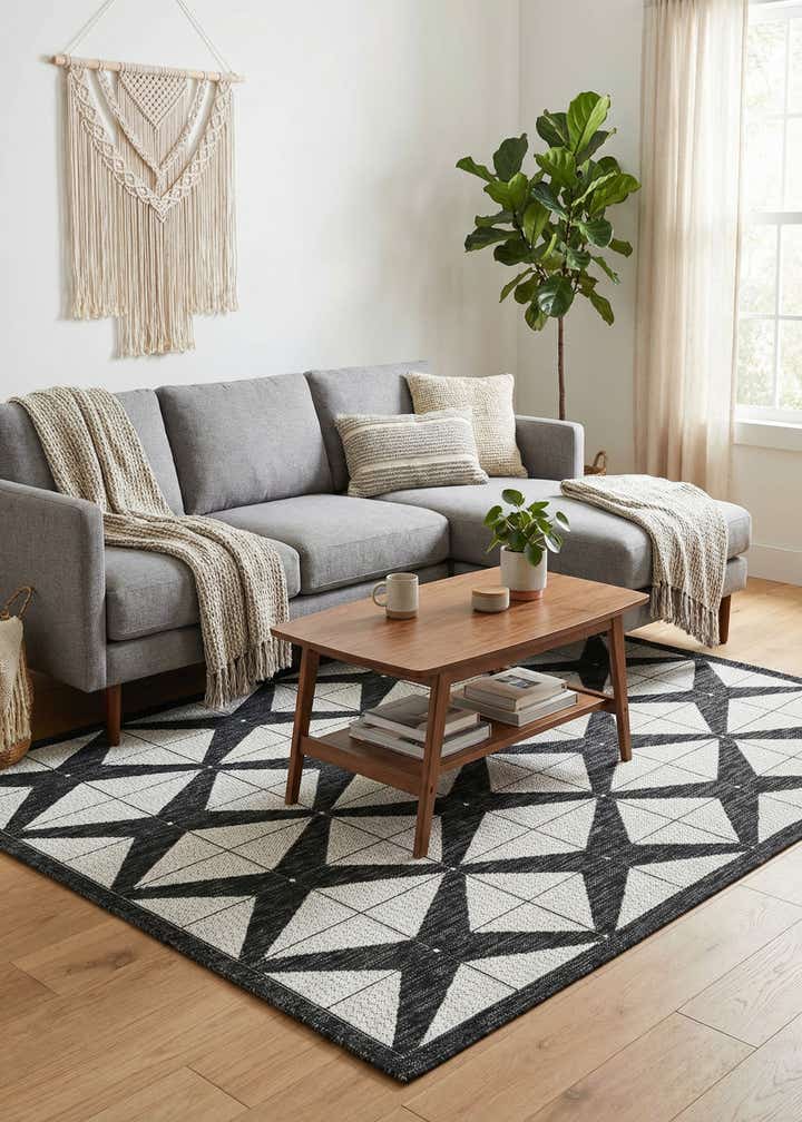 4' x 6' Easy-Clean Modern Indoor / Outdoor Rug