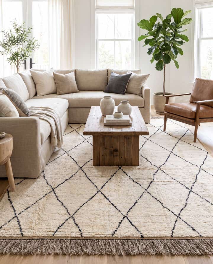 6' 3 x 9' Hand Knotted Moroccan Wool Rug