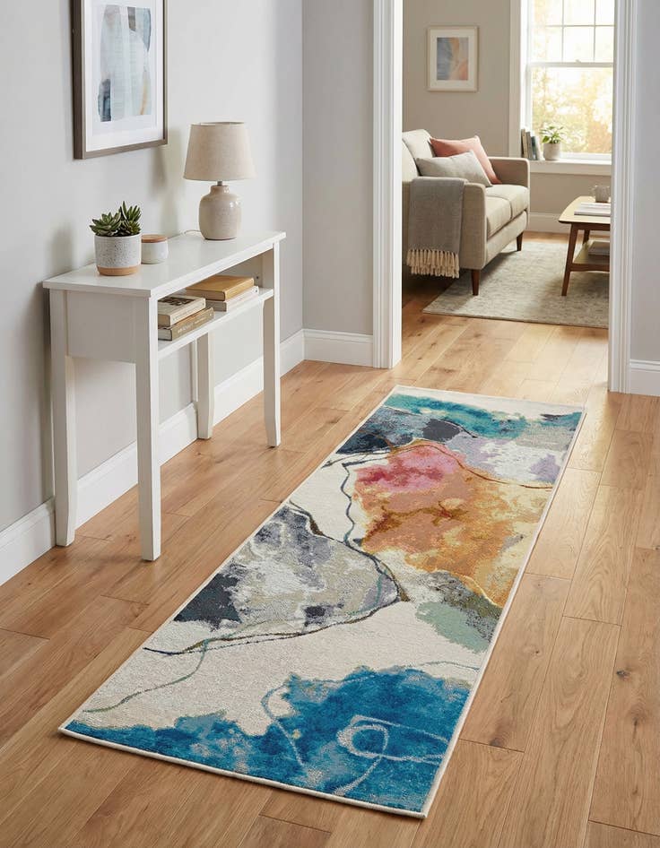 Detail image of 2' x 6' 1 Easy-Clean Modern Indoor / Outdoor Runner Rug