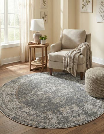 Fume Gray Santiago Round Rug
