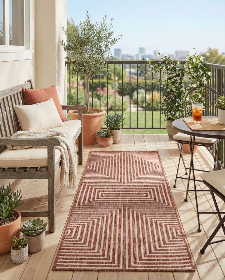 2' x 5' 3 Easy-Clean Modern Indoor / Outdoor Runner Rug