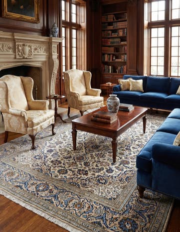 8' x 11' 6 Kashan Wool Rug