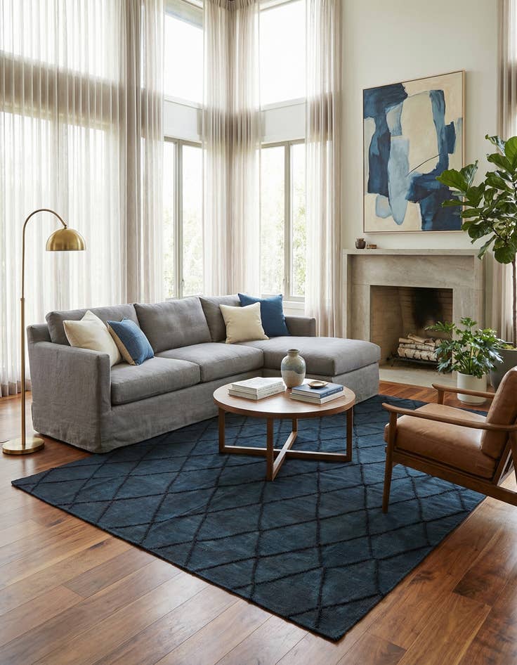 Detail image of 7' 9 x 9' 9  Hand Woven Kilim Modern Wool Rug