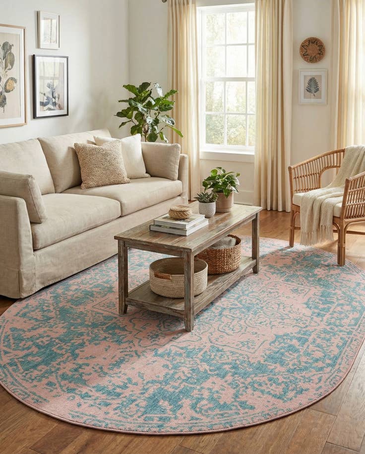 Detail image of 7' 10 x 10' Easy-Clean Jill Zarin Dubai Indoor / Outdoor Oval Rug