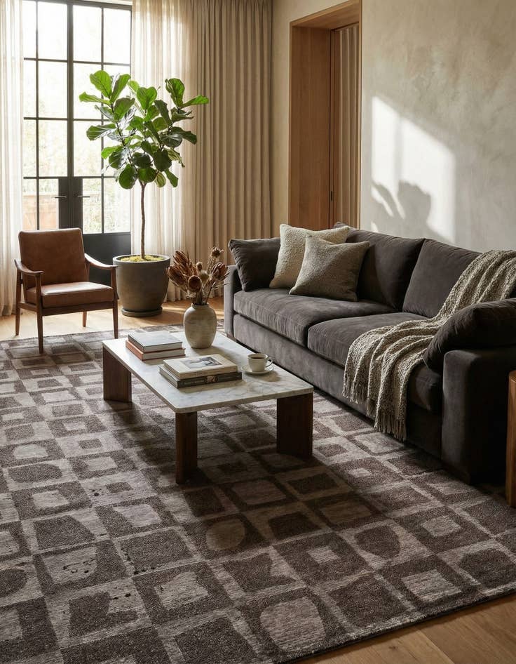 Detail image of 5' 9 x 8' 4  Hand Knotted Darya Wool Rug