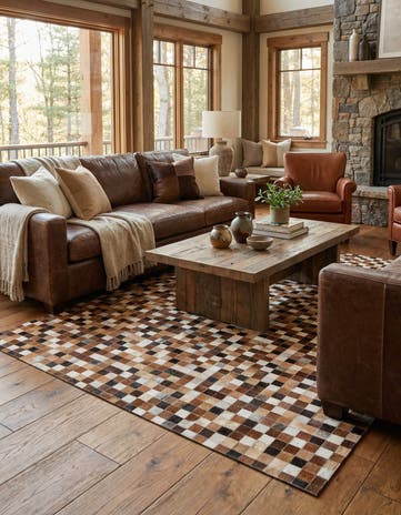 4' 8 x 6' 7 Cowhide Stocks Rug