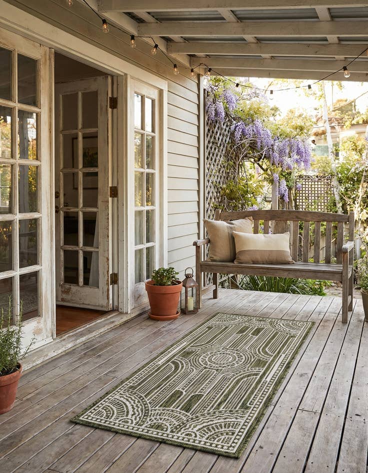 Detail image of 2' x 4' Easy-Clean Traditional Indoor / Outdoor Runner Rug