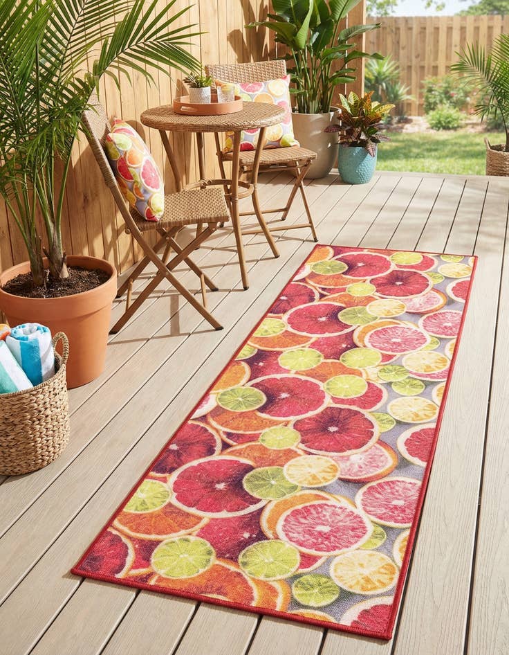 Detail image of 2' x 6' 1 Easy-Clean Jill Zarin Caribbean Indoor / Outdoor Runner Rug