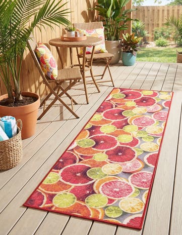 2' x 6' 1 Easy-Clean Jill Zarin Caribbean Indoor / Outdoor Runner Rug