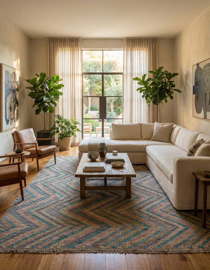 Detail image of 9' 4 x 13'  Hand Woven Kilim Modern Wool Rug