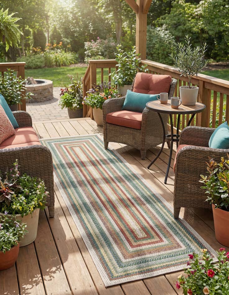 Detail image of 2' 7 x 13'  Washable Baja Indoor / Outdoor Runner Rug