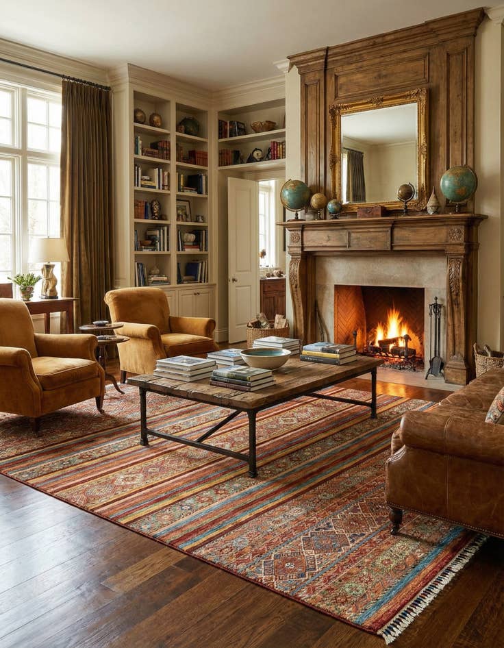 Detail image of  8' x 9' 11 Torkman Wool Rug